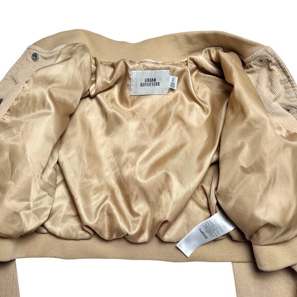 Urban Outfitters | Women | Corduroy Stripe Cropped Varsity Jacket | Size Small - Picture 10 of 16